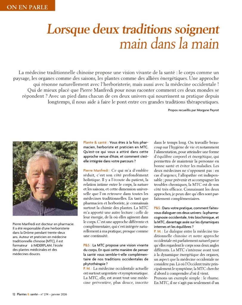Article sur Pierre Manfredi professeur à IMDERPLAM