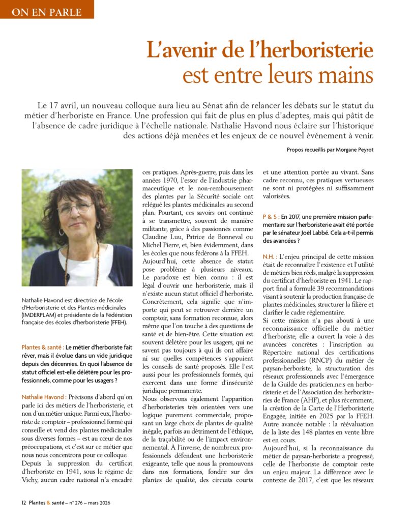 article sur Nathalie Havond, directrice de l'école IMDERPLAM