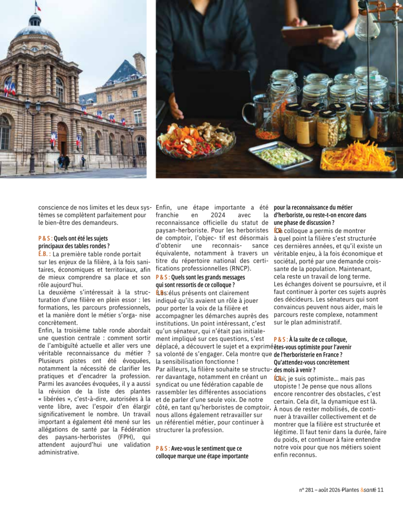 Article sur la reconnaissance du métier d'herboriste